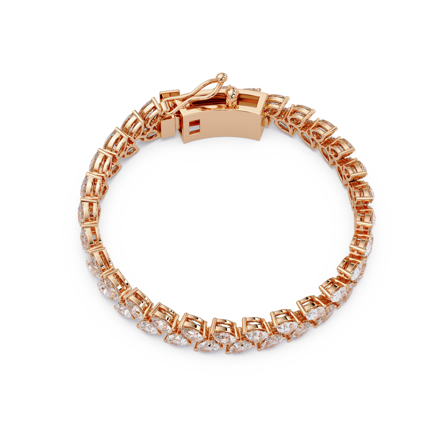 Lab Grown Pear Shape Diamond Cluster Gold Bracelet - HIGHCARAT DIAMONDS