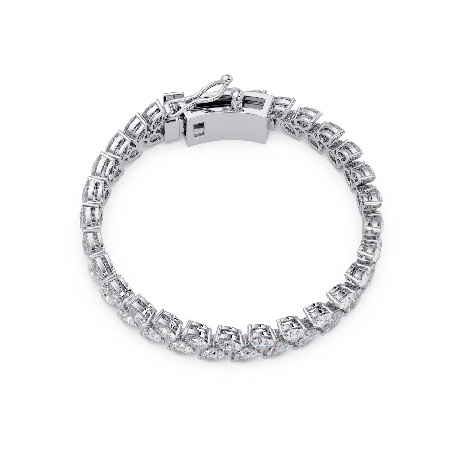 Lab Grown Pear Shape Diamond Cluster Gold Bracelet - HIGHCARAT DIAMONDS