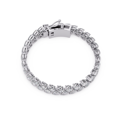 Lab Grown Pear Shape Diamond Cluster Gold Bracelet - HIGHCARAT DIAMONDS