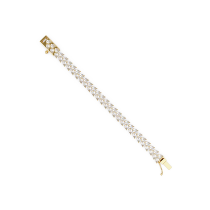 Lab Grown Pear Shape Diamond Cluster Gold Bracelet - HIGHCARAT DIAMONDS