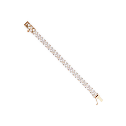 Lab Grown Pear Shape Diamond Cluster Gold Bracelet - HIGHCARAT DIAMONDS