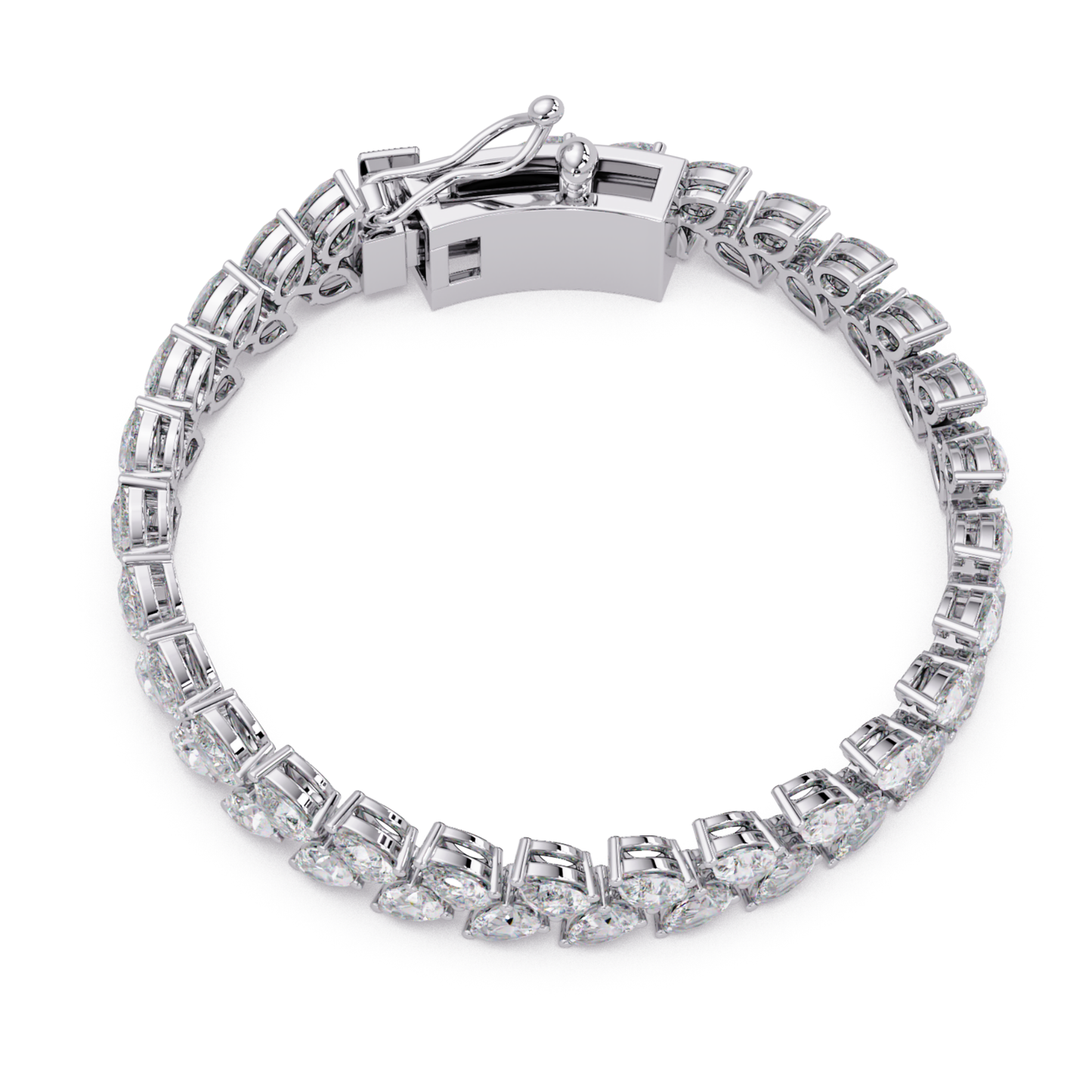 Lab Grown Pear Shape Diamond Cluster Gold Bracelet - HIGHCARAT DIAMONDS