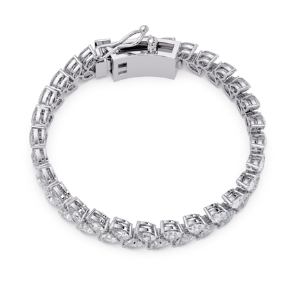 Lab Grown Pear Shape Diamond Cluster Gold Bracelet - HIGHCARAT DIAMONDS