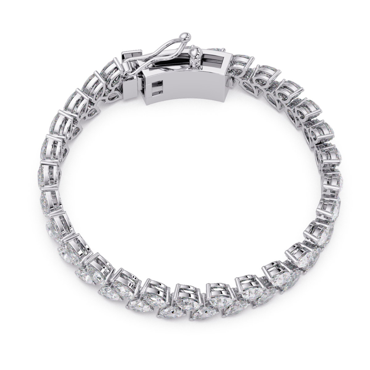 Lab Grown Pear Shape Diamond Cluster Gold Bracelet - HIGHCARAT DIAMONDS