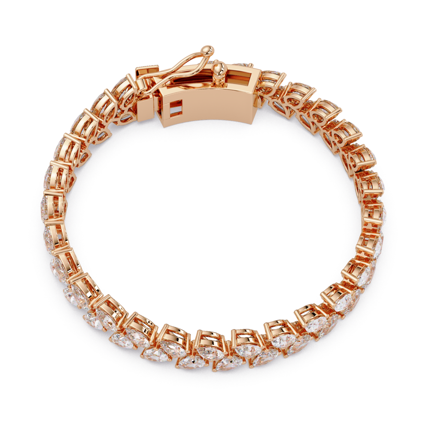 Lab Grown Pear Shape Diamond Cluster Gold Bracelet - HIGHCARAT DIAMONDS