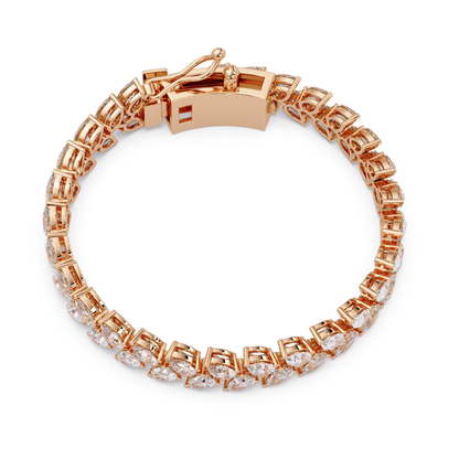 Lab Grown Pear Shape Diamond Cluster Gold Bracelet - HIGHCARAT DIAMONDS