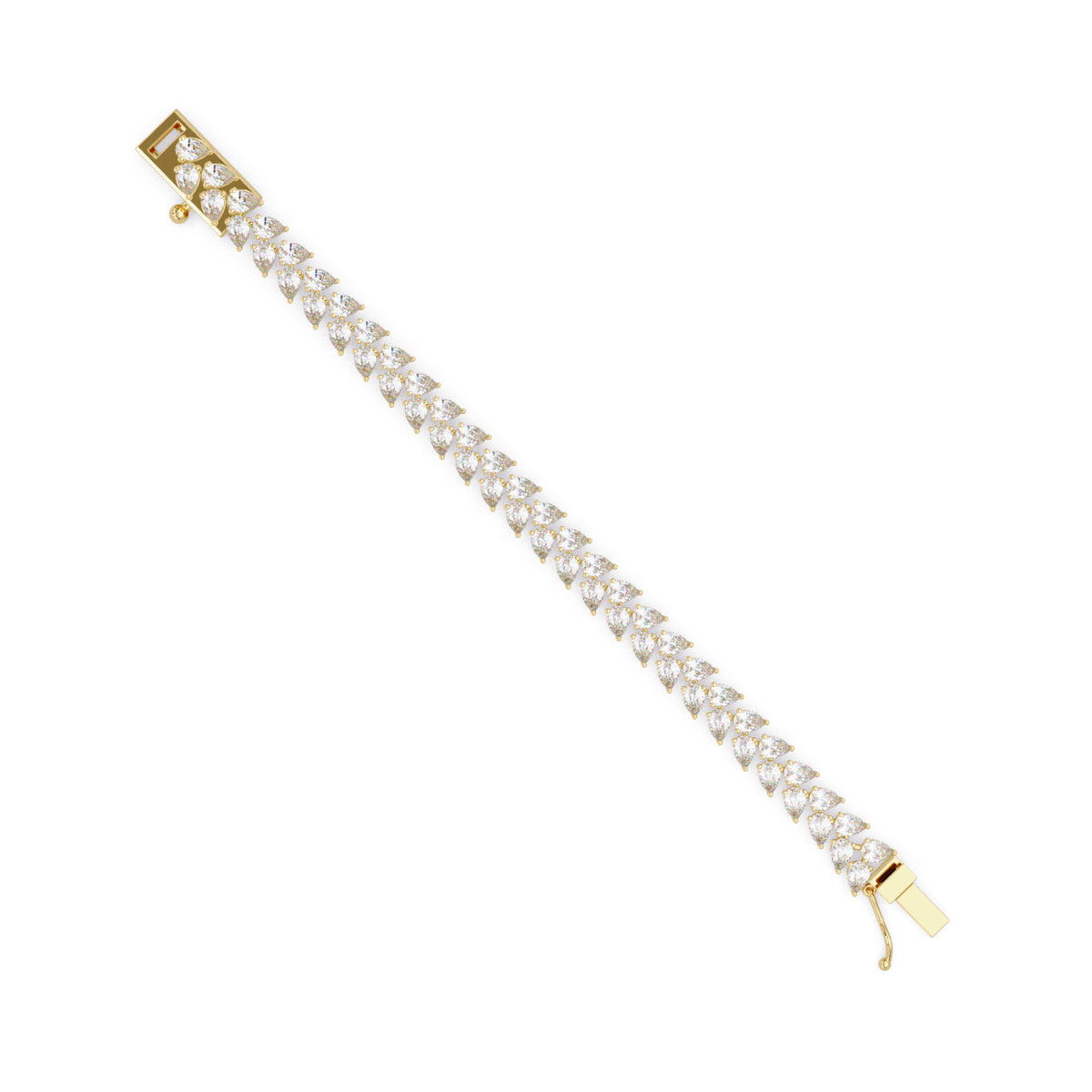 Lab Grown Pear Shape Diamond Cluster Gold Bracelet - HIGHCARAT DIAMONDS