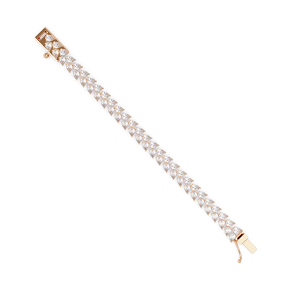 Lab Grown Pear Shape Diamond Cluster Gold Bracelet - HIGHCARAT DIAMONDS
