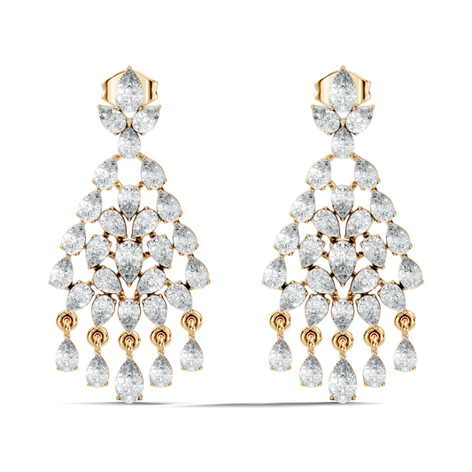 Pear Shape 8.10 Ct Lab Grown & Natural Diamond Sparkling Shinny Beautiful Earrings For Anniversary Gift - HIGHCARAT DIAMONDS