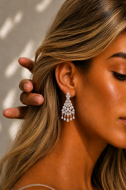 Lab Grown Pear Shape Diamond Prong Set Unique Earring - HIGHCARAT DIAMONDS