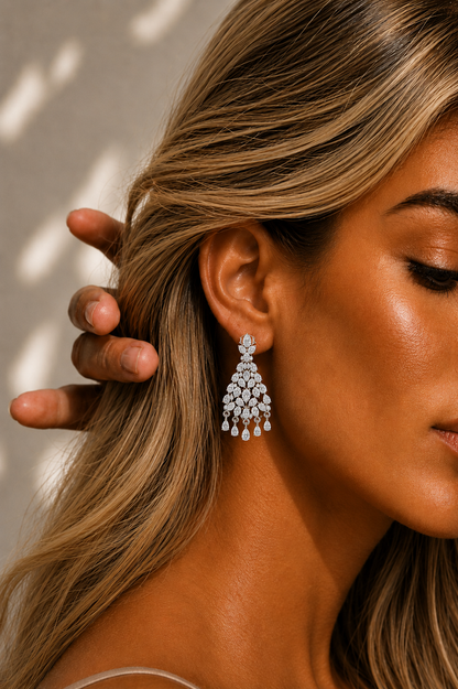 Lab Grown Pear Shape Diamond Prong Set Unique Earring - HIGHCARAT DIAMONDS