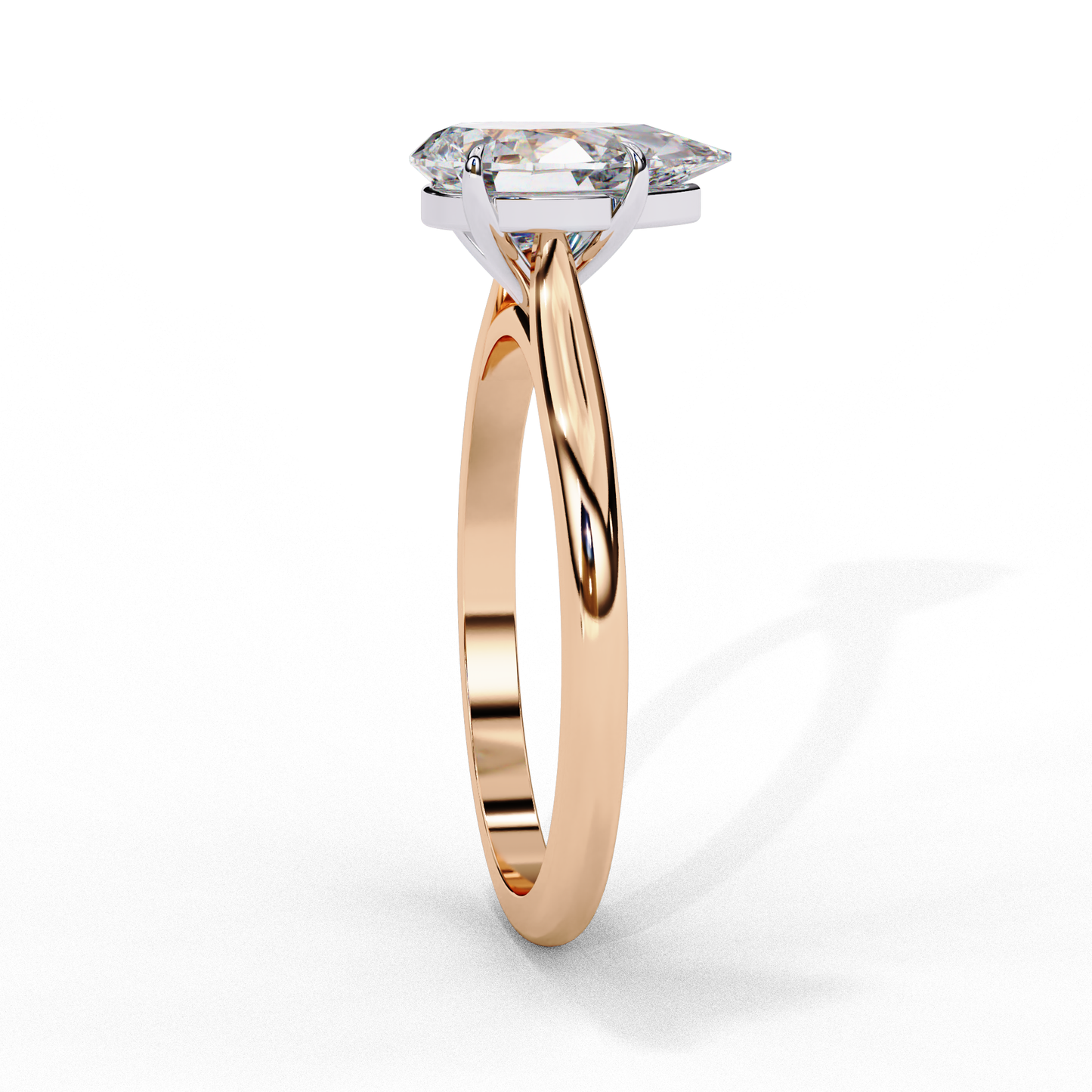 Lab Grown Pear Shaped Diamond Solitaire Ring