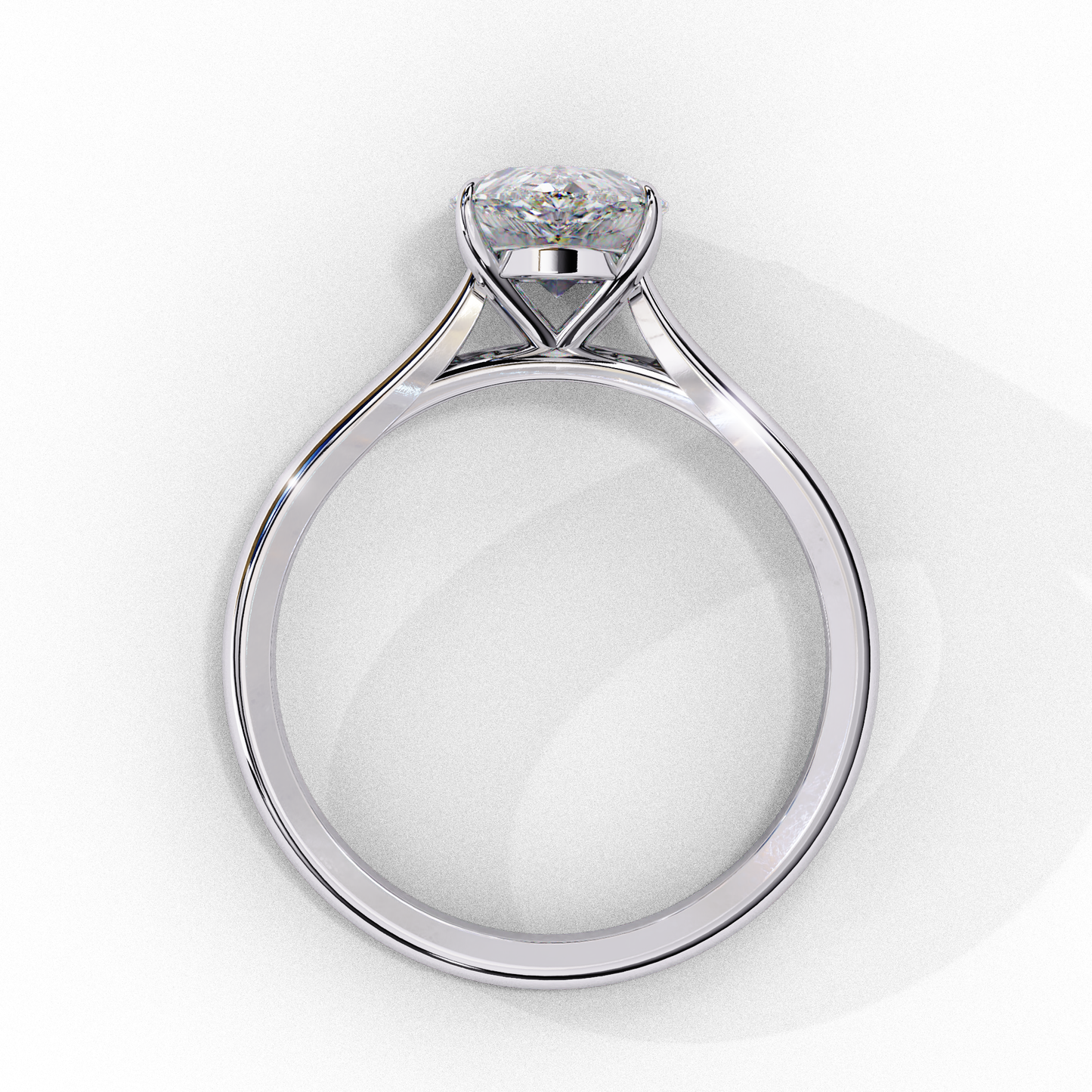 Lab Grown Pear Shaped Diamond Solitaire Ring