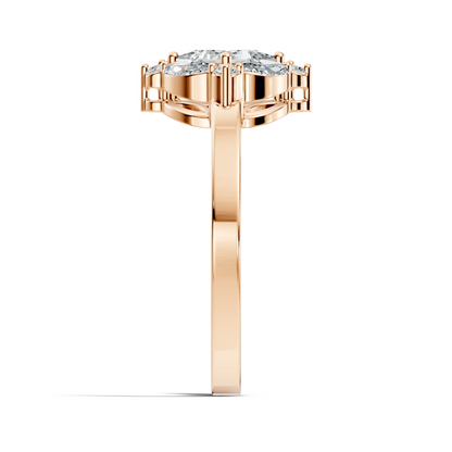 Lab Grown Princess Cut Diamond Halo Engagement Ring