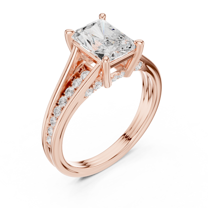 2.80Ct Radiant and Round Cut Lab Grown Diamond Ring, Unique Delicate Vintage Sparkling Ring Gift For Her - HIGHCARAT DIAMONDS