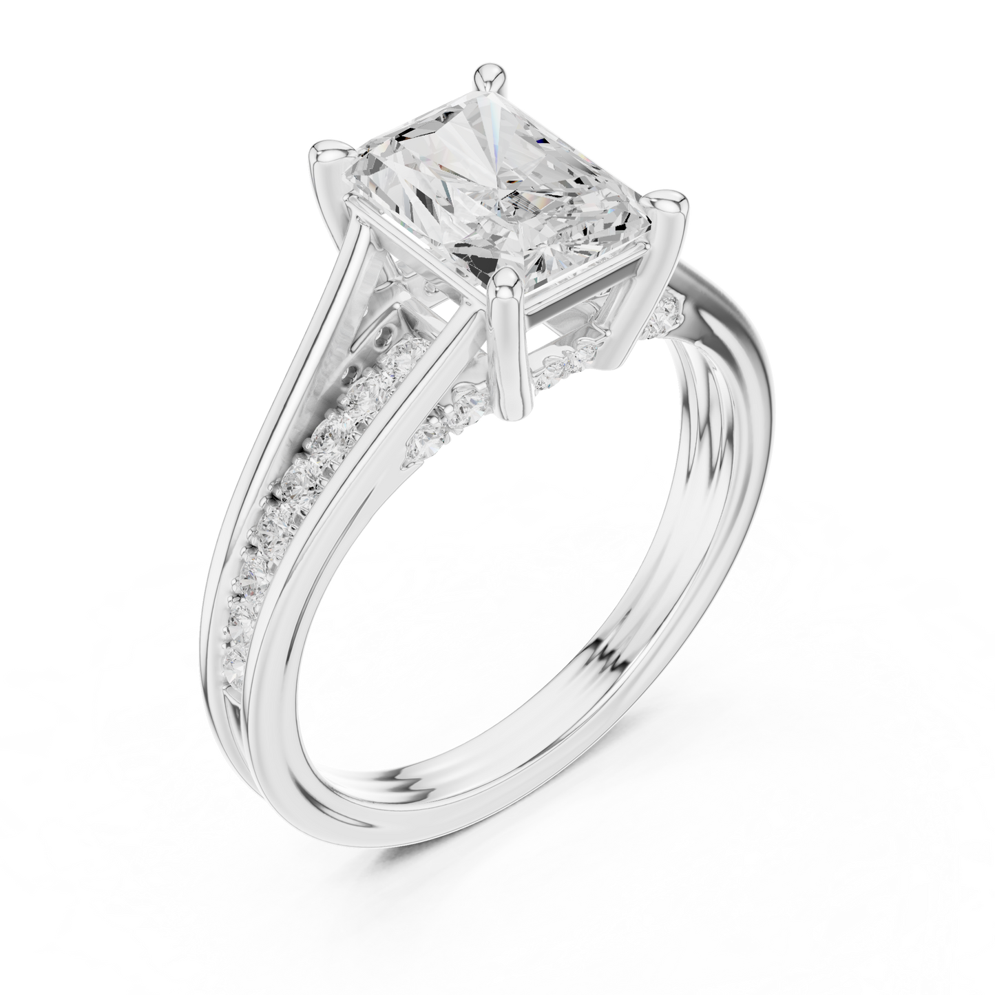 2.80Ct Radiant and Round Cut Lab Grown Diamond Ring, Unique Delicate Vintage Sparkling Ring Gift For Her - HIGHCARAT DIAMONDS