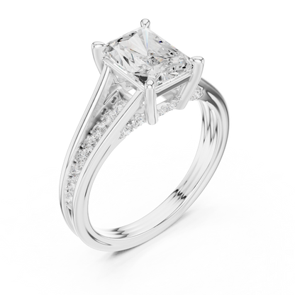 2.80Ct Radiant and Round Cut Lab Grown Diamond Ring, Unique Delicate Vintage Sparkling Ring Gift For Her - HIGHCARAT DIAMONDS