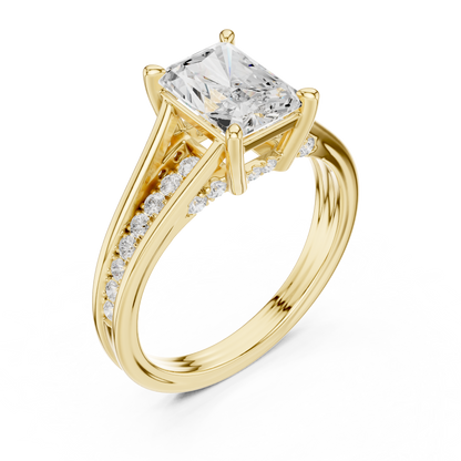 2.80Ct Radiant and Round Cut Lab Grown Diamond Ring, Unique Delicate Vintage Sparkling Ring Gift For Her - HIGHCARAT DIAMONDS