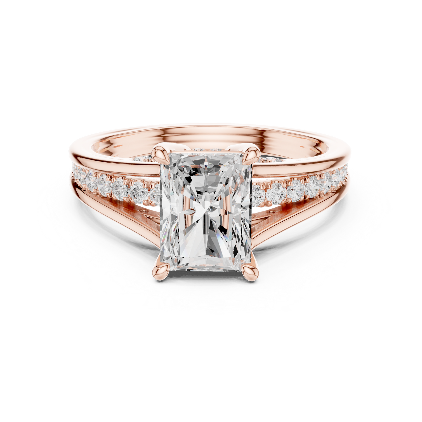 2.80Ct Radiant and Round Cut Lab Grown Diamond Ring, Unique Delicate Vintage Sparkling Ring Gift For Her - HIGHCARAT DIAMONDS