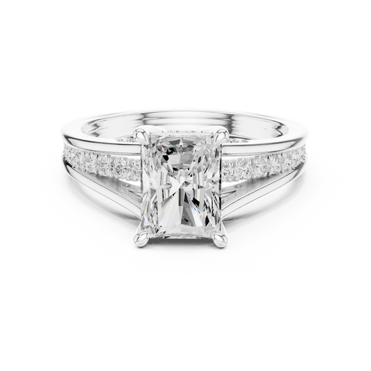 2.80Ct Radiant and Round Cut Lab Grown Diamond Ring, Unique Delicate Vintage Sparkling Ring Gift For Her - HIGHCARAT DIAMONDS