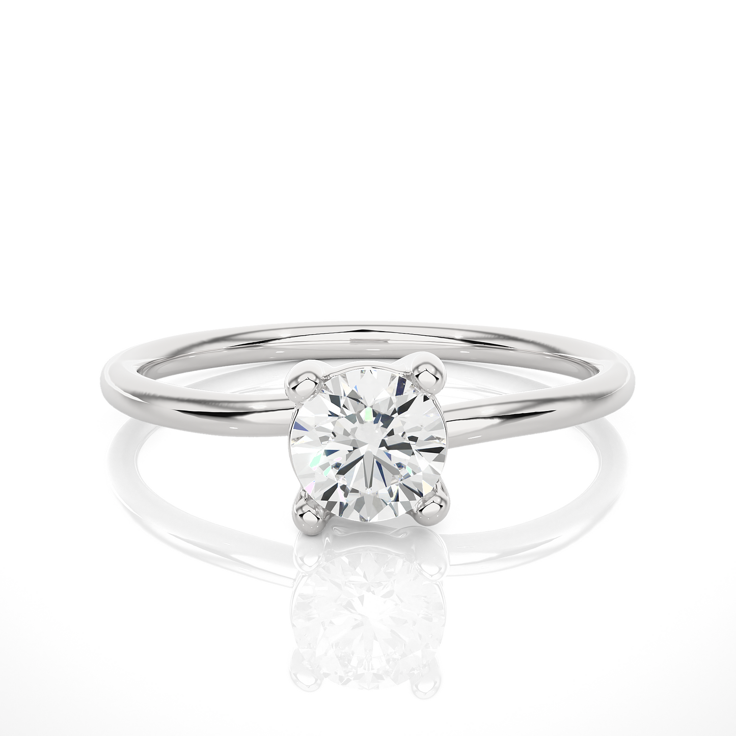 Lab Grown Round Brilliant Cut Diamond Ring - HIGHCARAT DIAMONDS