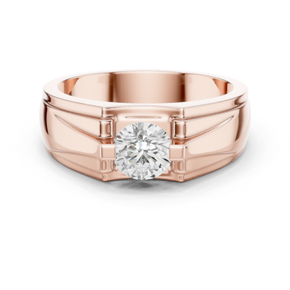 18k Solid Gold Round Shape Diamond Ring For Dainty Elegance Deliciated Diamond Ring For Men's - HIGHCARAT DIAMONDS