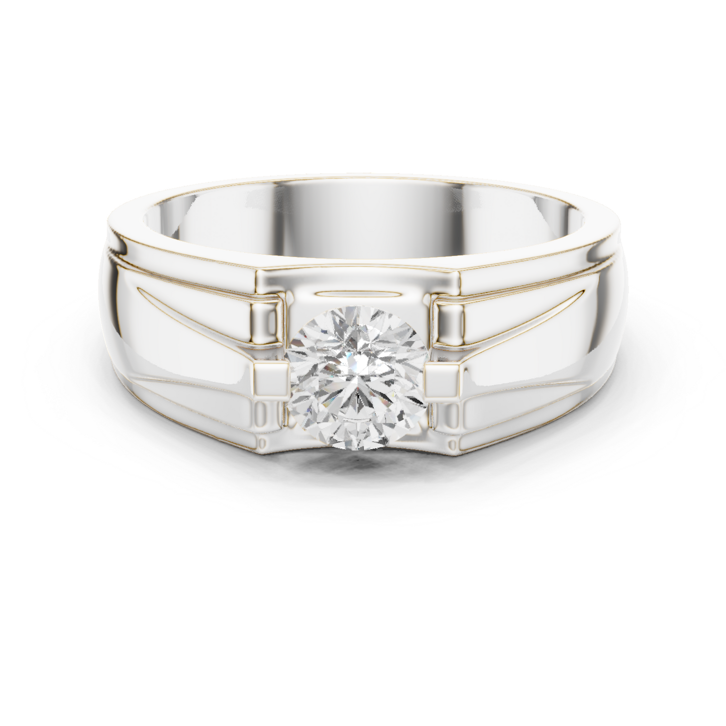 18k Solid Gold Round Shape Diamond Ring For Dainty Elegance Deliciated Diamond Ring For Men's - HIGHCARAT DIAMONDS