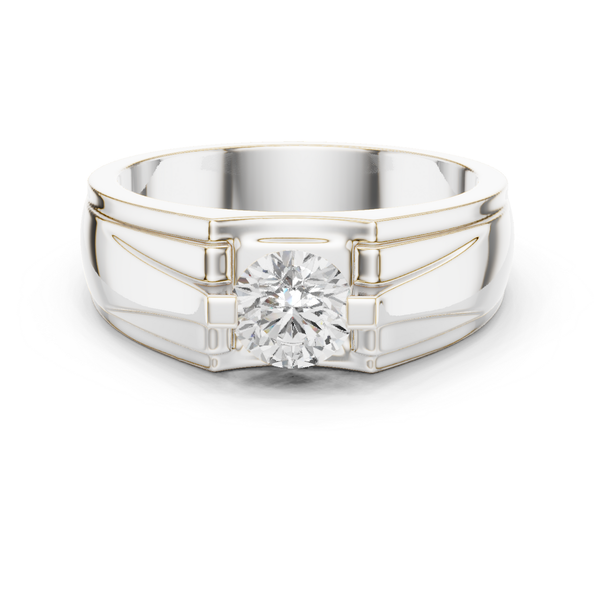 18k Solid Gold Round Shape Diamond Ring For Dainty Elegance Deliciated Diamond Ring For Men's - HIGHCARAT DIAMONDS