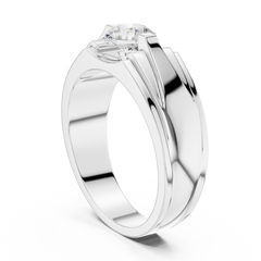 18k Solid Gold Round Shape Diamond Ring For Dainty Elegance Deliciated Diamond Ring For Men's - HIGHCARAT DIAMONDS