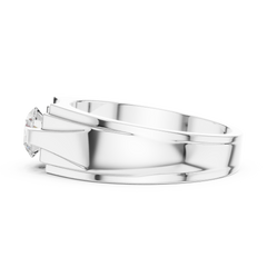 18k Solid Gold Round Shape Diamond Ring For Dainty Elegance Deliciated Diamond Ring For Men's - HIGHCARAT DIAMONDS