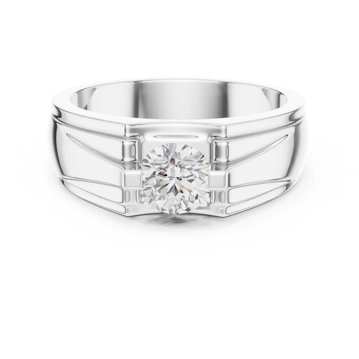 18k Solid Gold Round Shape Diamond Ring For Dainty Elegance Deliciated Diamond Ring For Men's - HIGHCARAT DIAMONDS
