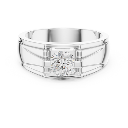 18k Solid Gold Round Shape Diamond Ring For Dainty Elegance Deliciated Diamond Ring For Men's - HIGHCARAT DIAMONDS