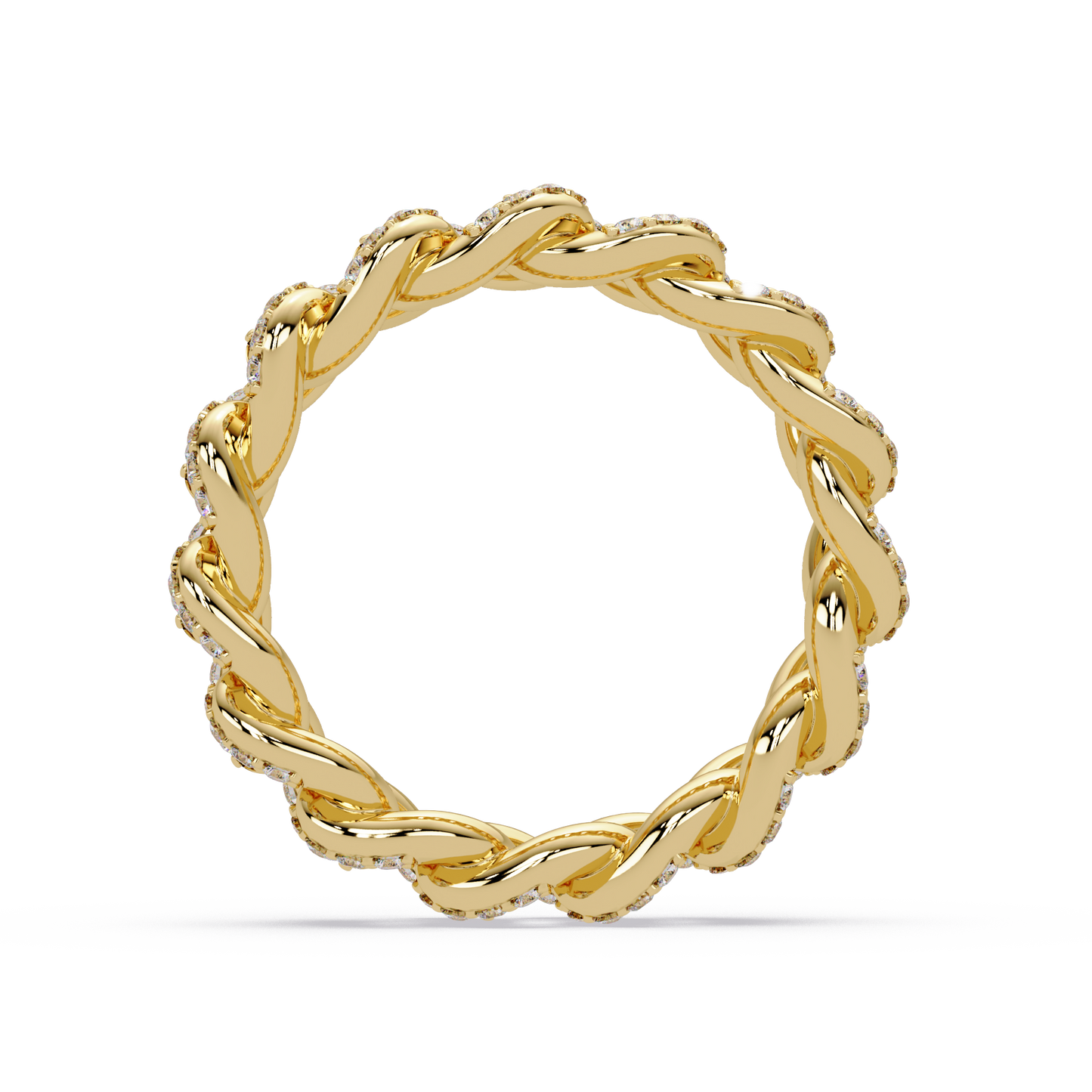 Lab Grown Round Diamond Cuban Link Band Ring - HIGHCARAT DIAMONDS