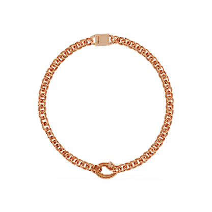 Lab Grown Round Diamond Cuban Link Circle Clasp Necklace - HIGHCARAT DIAMONDS