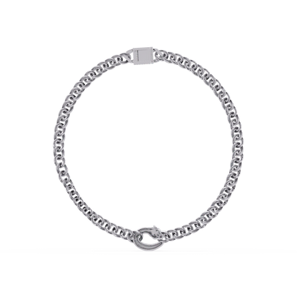 Lab Grown Round Diamond Cuban Link Circle Clasp Necklace - HIGHCARAT DIAMONDS