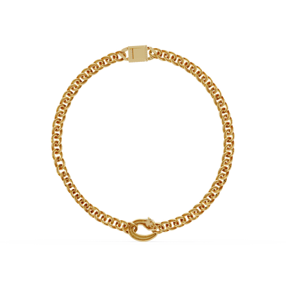 Lab Grown Round Diamond Cuban Link Circle Clasp Necklace - HIGHCARAT DIAMONDS