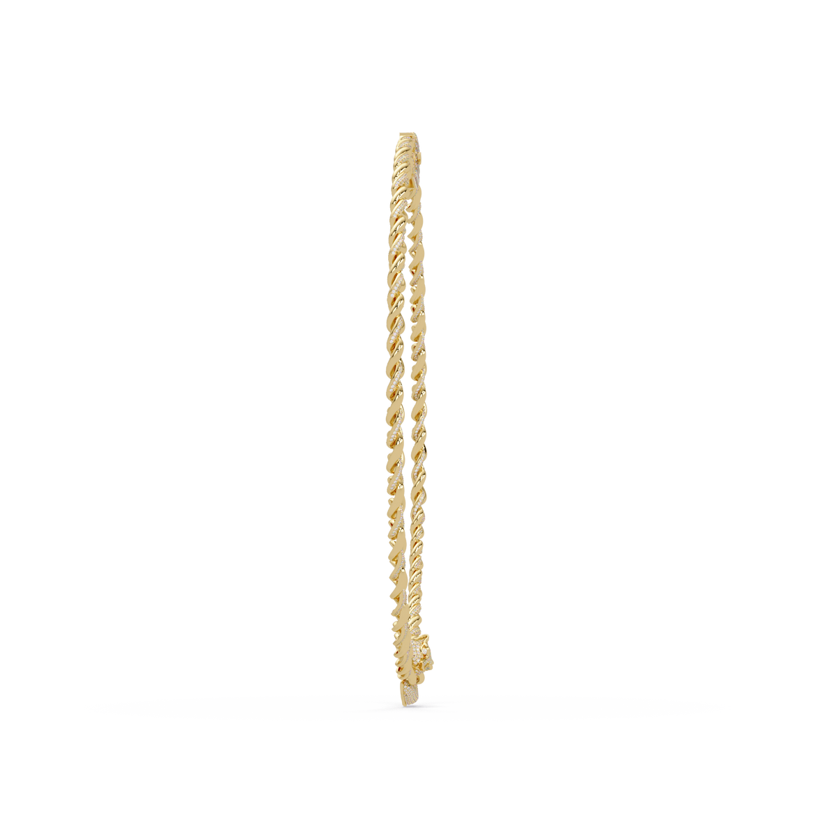Lab Grown Round Diamond Cuban Link Circle Clasp Necklace - HIGHCARAT DIAMONDS