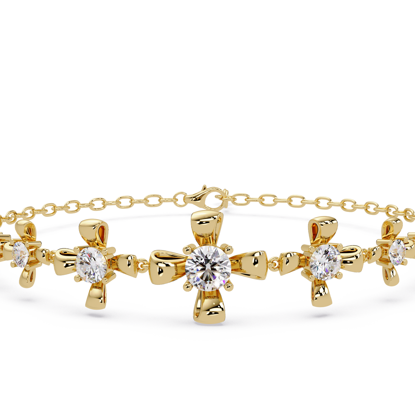 Lab Grown Round Diamond Floral Motif Bracelet - HIGHCARAT DIAMONDS