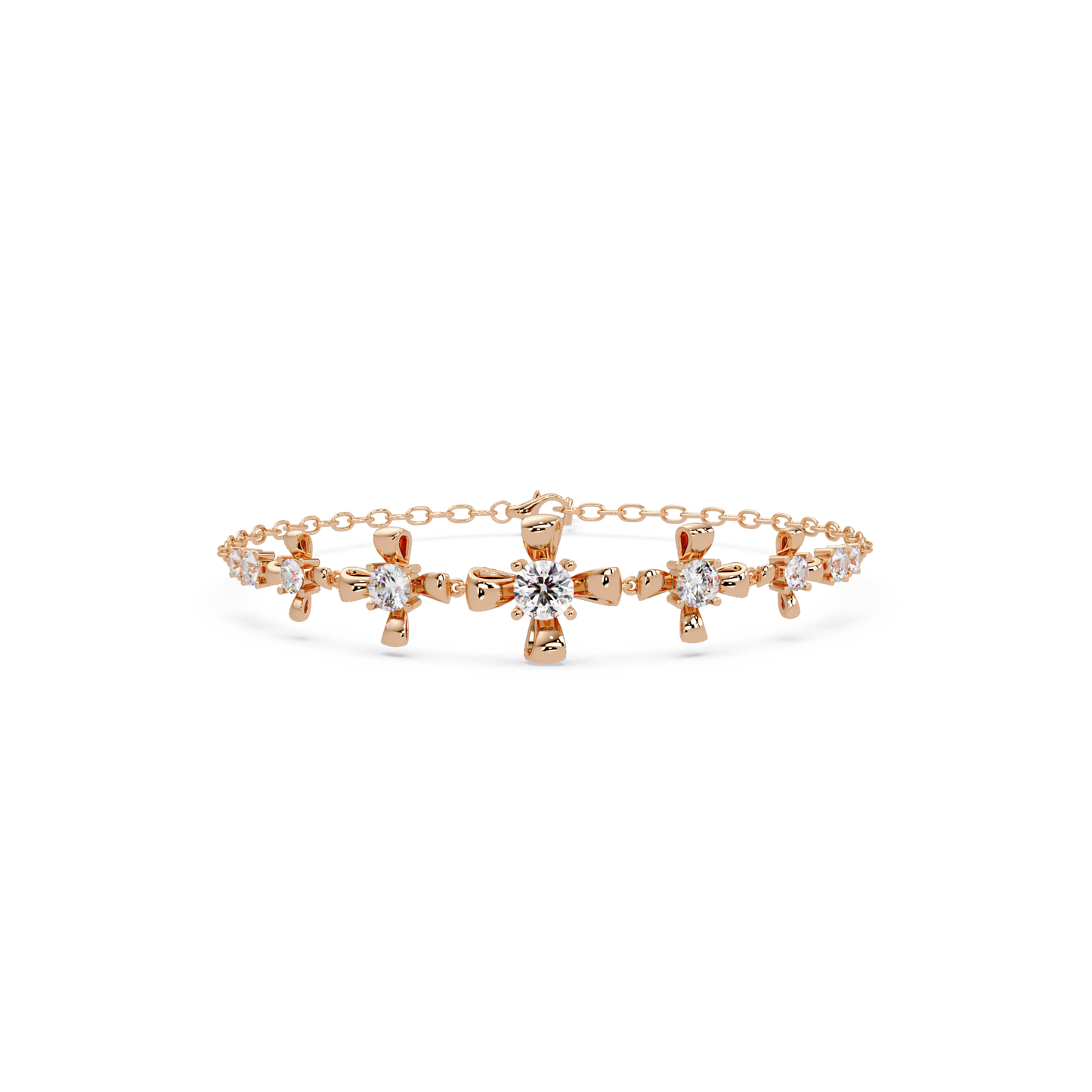 Lab Grown Round Diamond Floral Motif Bracelet - HIGHCARAT DIAMONDS