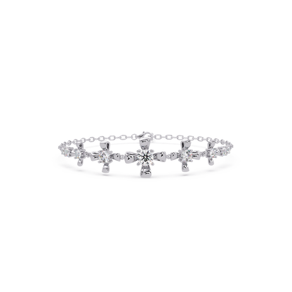 Lab Grown Round Diamond Floral Motif Bracelet - HIGHCARAT DIAMONDS