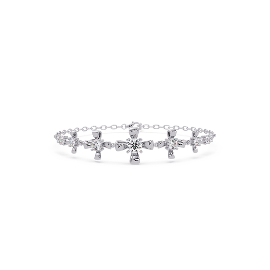 Lab Grown Round Diamond Floral Motif Bracelet - HIGHCARAT DIAMONDS