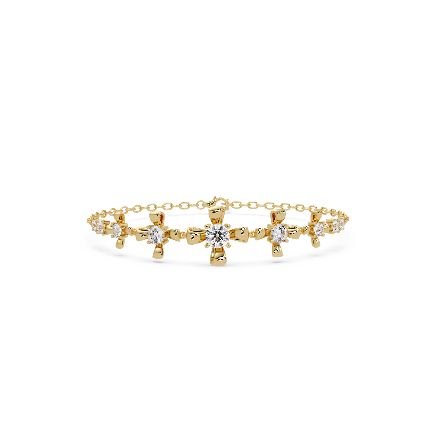 Lab Grown Round Diamond Floral Motif Bracelet - HIGHCARAT DIAMONDS
