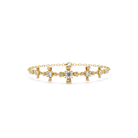 Lab Grown Round Diamond Floral Motif Bracelet - HIGHCARAT DIAMONDS