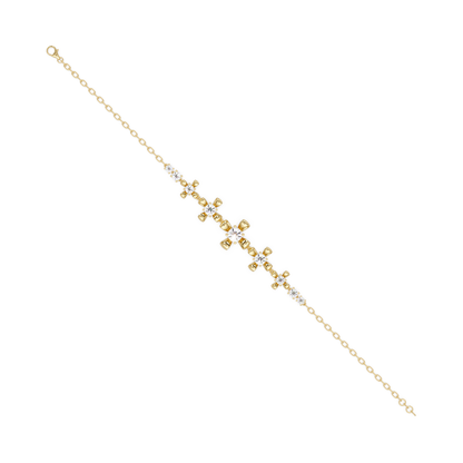 Lab Grown Round Diamond Floral Motif Bracelet - HIGHCARAT DIAMONDS
