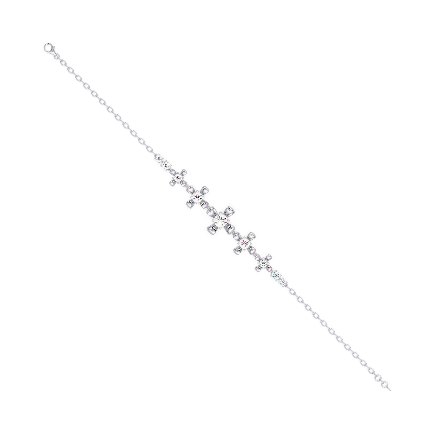 Lab Grown Round Diamond Floral Motif Bracelet - HIGHCARAT DIAMONDS