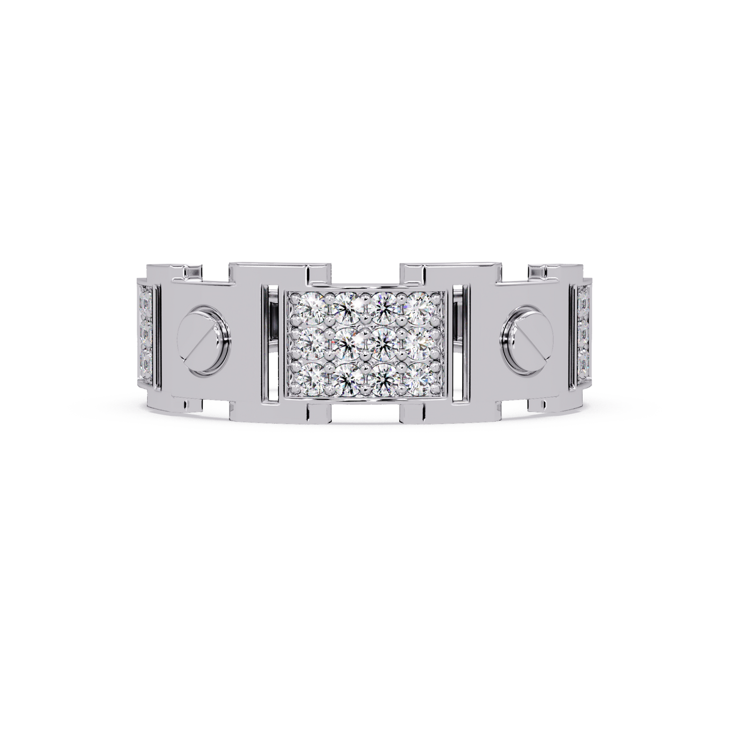 Round Lab grown Diamond Center Wide Band Ring - HIGHCARAT DIAMONDS