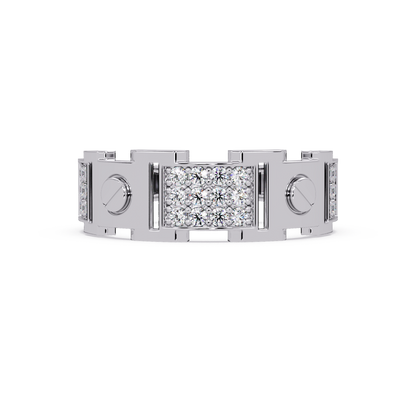 Round Lab grown Diamond Center Wide Band Ring - HIGHCARAT DIAMONDS