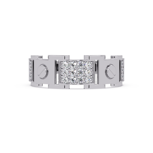 Round Lab grown Diamond Center Wide Band Ring - HIGHCARAT DIAMONDS