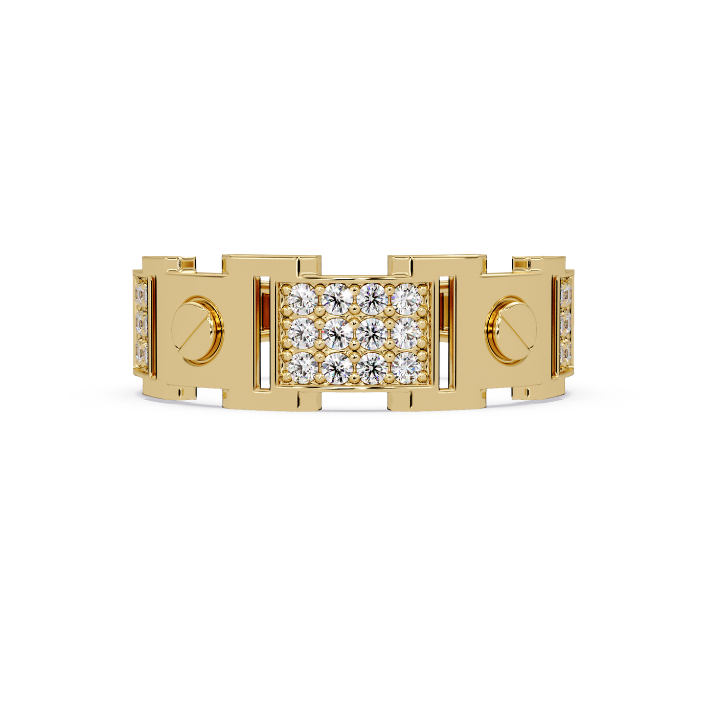 Round Lab grown Diamond Center Wide Band Ring - HIGHCARAT DIAMONDS