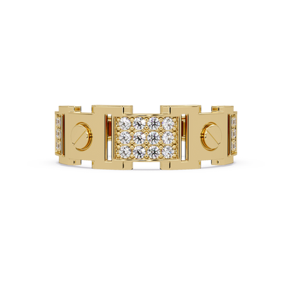 Round Lab grown Diamond Center Wide Band Ring - HIGHCARAT DIAMONDS